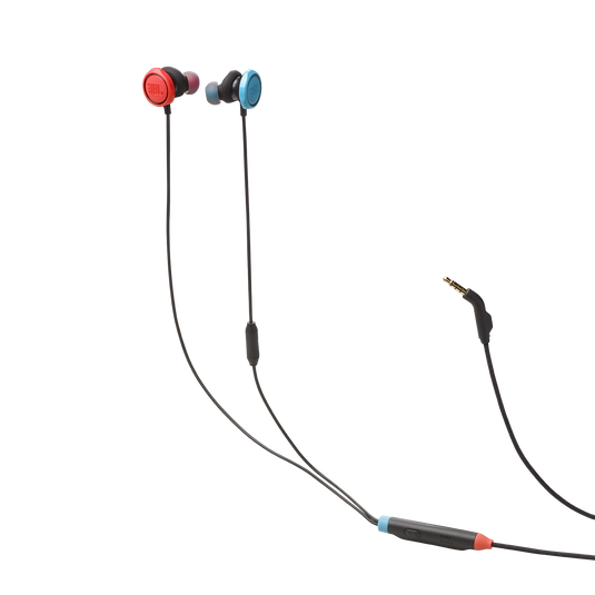 JBL Quantum 50N - Blue & Red - Wired in-ear gaming headset with volume slider and mic mute - Hero image number null